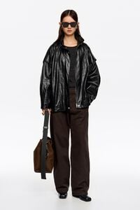 Chamarra oversize piel negra Chamarra oversize piel negra