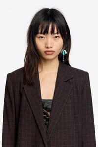 Chaqueta sastre cuadros café Chaqueta sastre cuadros café