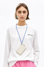 White leather chain coin purse White leather chain coin purse