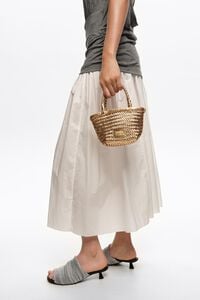 Bolsa mini trenzada piel oro