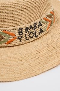 Canotier rafia cinta bordada multicolor