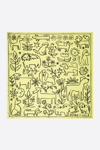 Light yellow Sketch dogs scarf