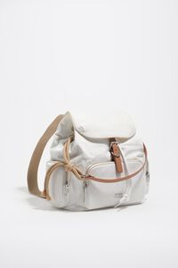 White nylon Pocket backpack