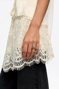 Anillo bandas cristal plateado oscuro