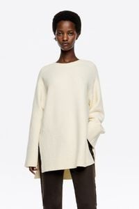 Long ivory cotton sweater