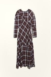Garnet checked patchwork dress with batwing sleeves