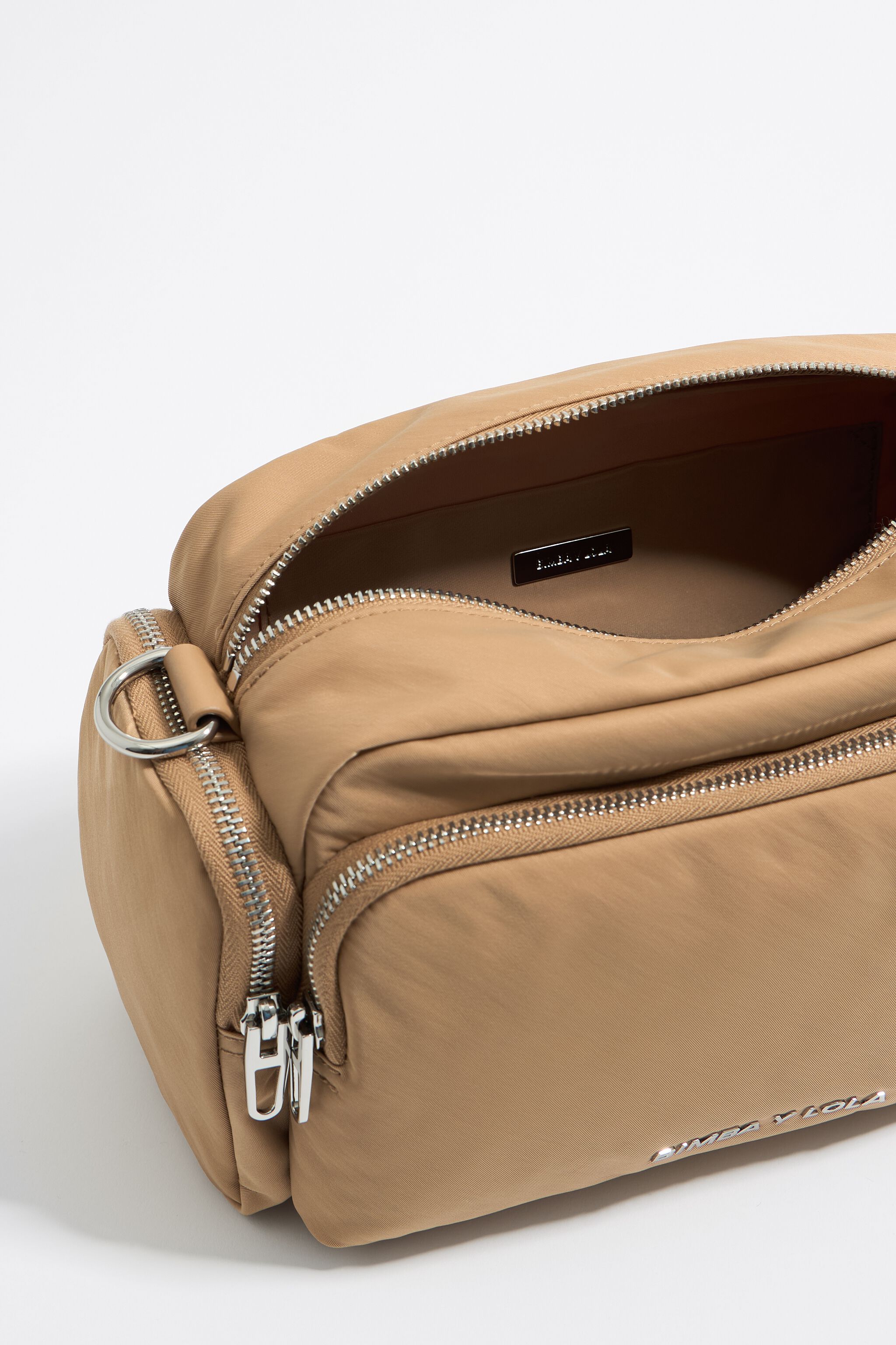 Beige nylon crossbody bag best sale
