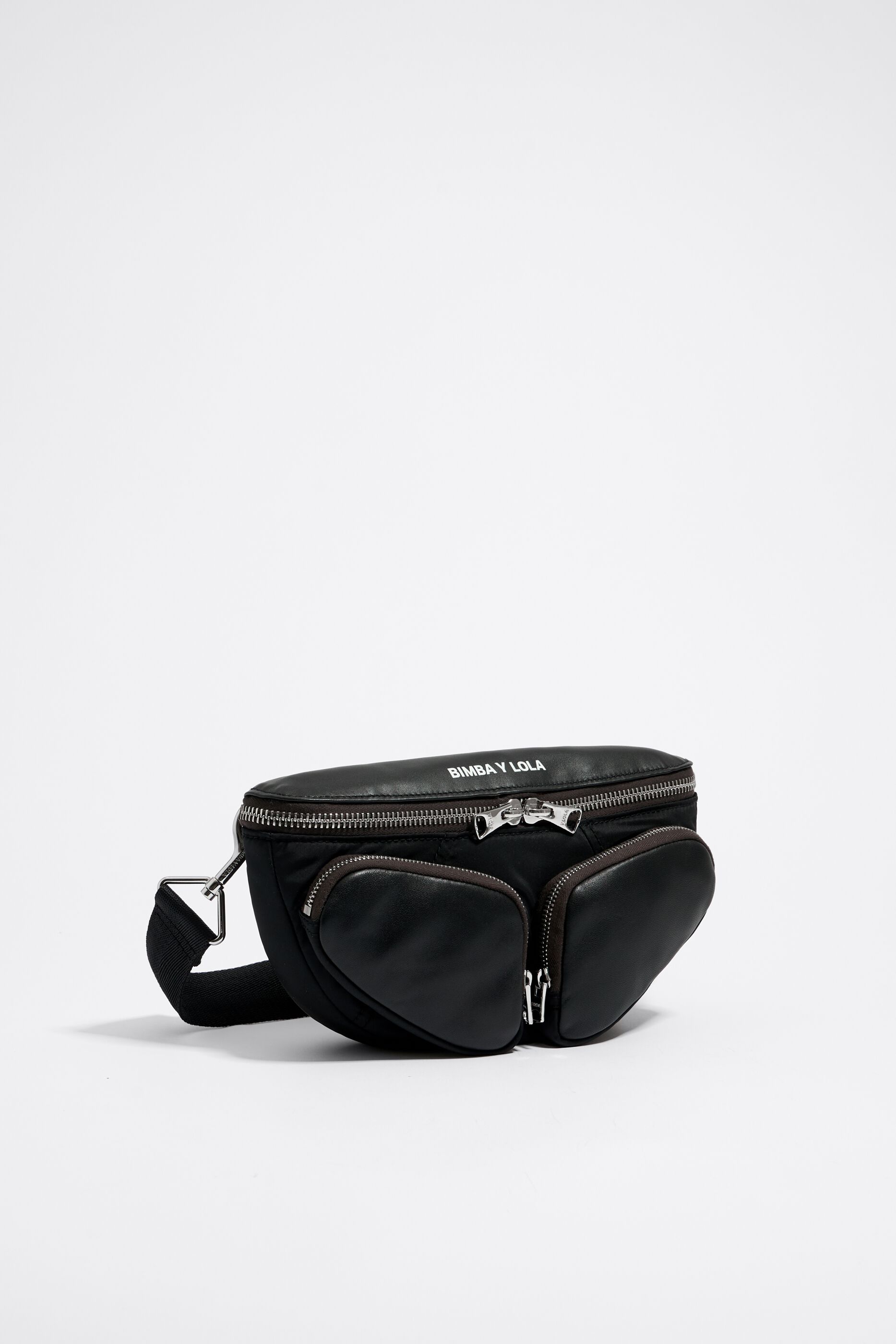 Bolsa cangurera Pocket peque a piel negra