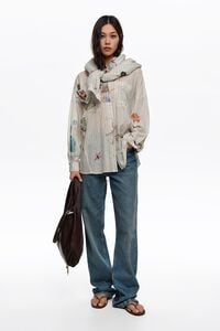 Camisa oversize algod&oacute;n seabed rayas