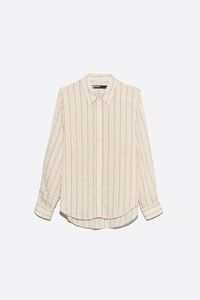 Camisa recta para mujer color vainilla