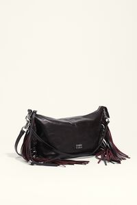 Medium burgundy fringed leather Madrid bag