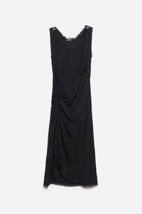 Vestido midi nudo encaje negro