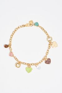Collar cadena dorada con logos coraz&oacute;n