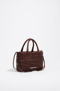 Bolsa mini trenzada piel nuez