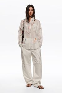 Camisa oversize algod&oacute;n seabed hueso