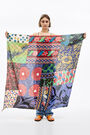 Retro orange patchwork shawl Retro orange patchwork shawl