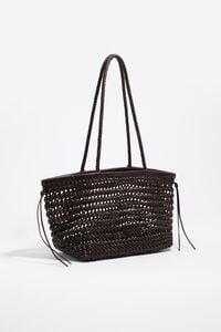 Bolsa shopper grande trenzado piel caf&eacute; oscuro