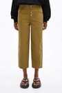 Khaki linen carrot trousers Khaki linen carrot trousers