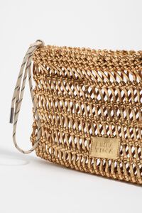 Gold plaited leather handbag
