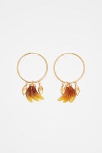 Aretes pl&aacute;tanos dorado cepillado