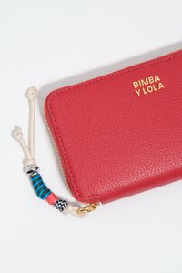 Cartera mediana piel roja