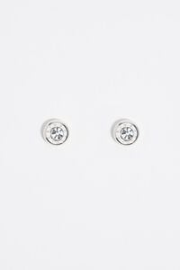Silver logo and crystal earrings