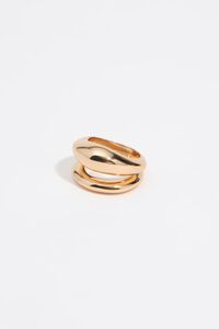 Anillo dos bandas irregular dorado