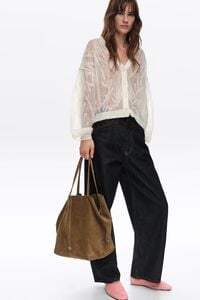 Bolsa shopper grande piel oliva