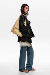 Bolsa de hombro paper grande piel avena