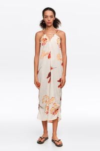 Vestido tirantes ajustable midi tortuga naranja