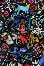 Black art brut animals scarf Black art brut animals scarf