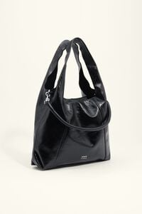 Large black leather Paper bag