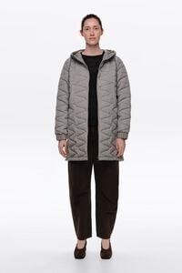 Gray mid-length padded puffer
