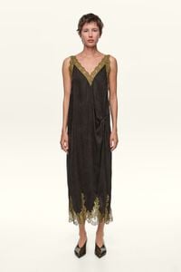 Vestido lencero nudo negro lavado