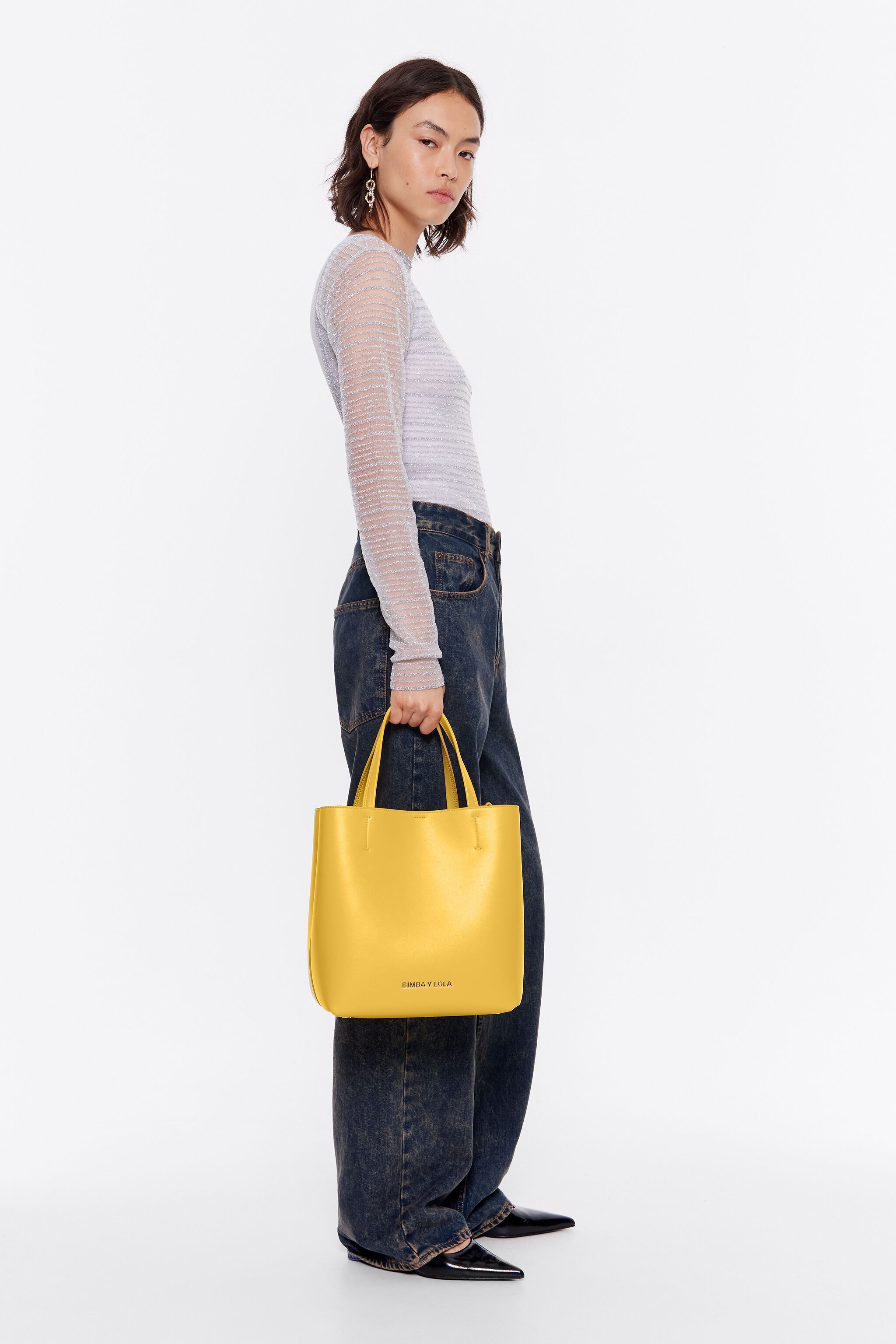 Large yellow leather Chihuahua bag