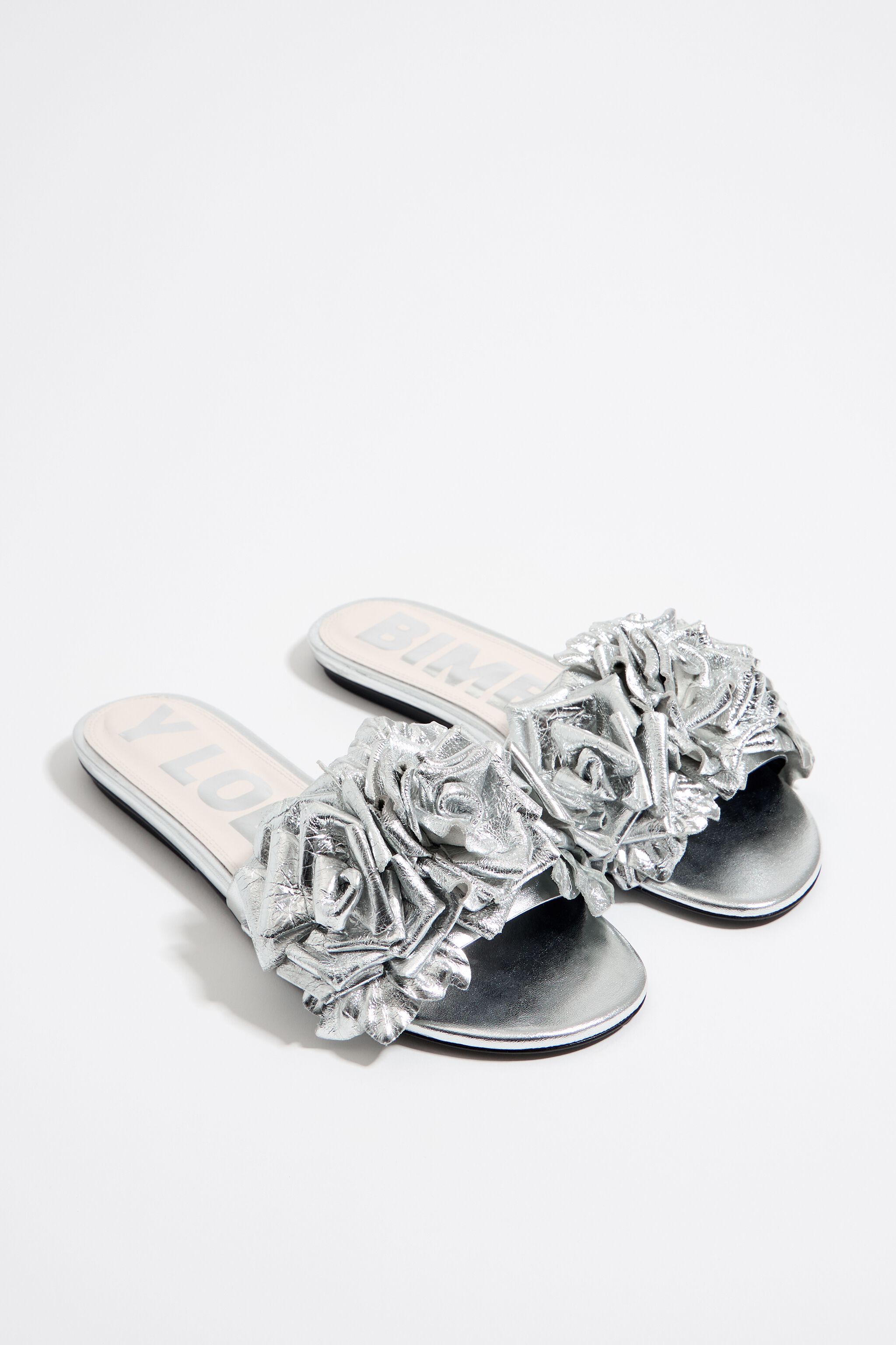 Metallic leather flip flops hotsell