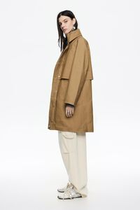 Gabardina recta algodón técnico caqui Gabardina recta algodón técnico caqui