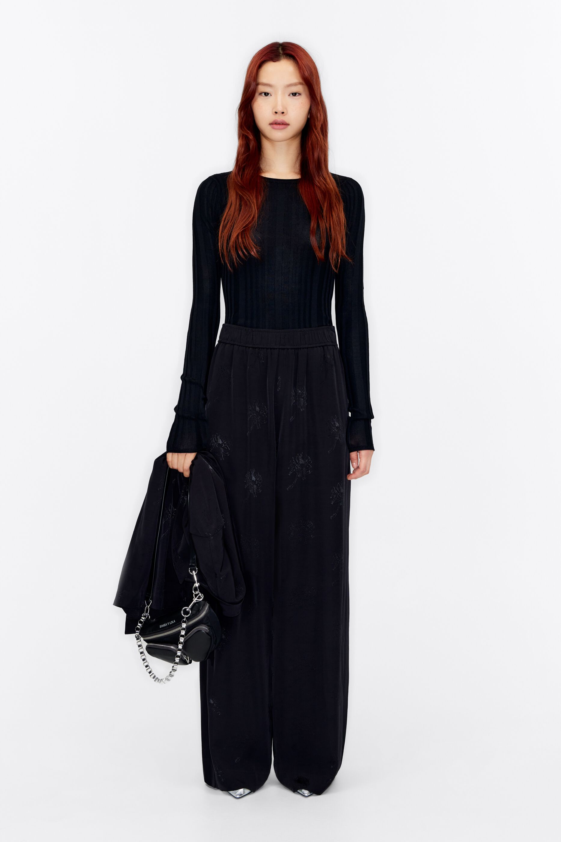 Pantalon best sale fluido negro