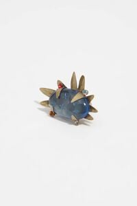 Aged gold blue stone ring