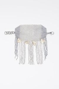 Pulsera flecos plateados y n&aacute;car