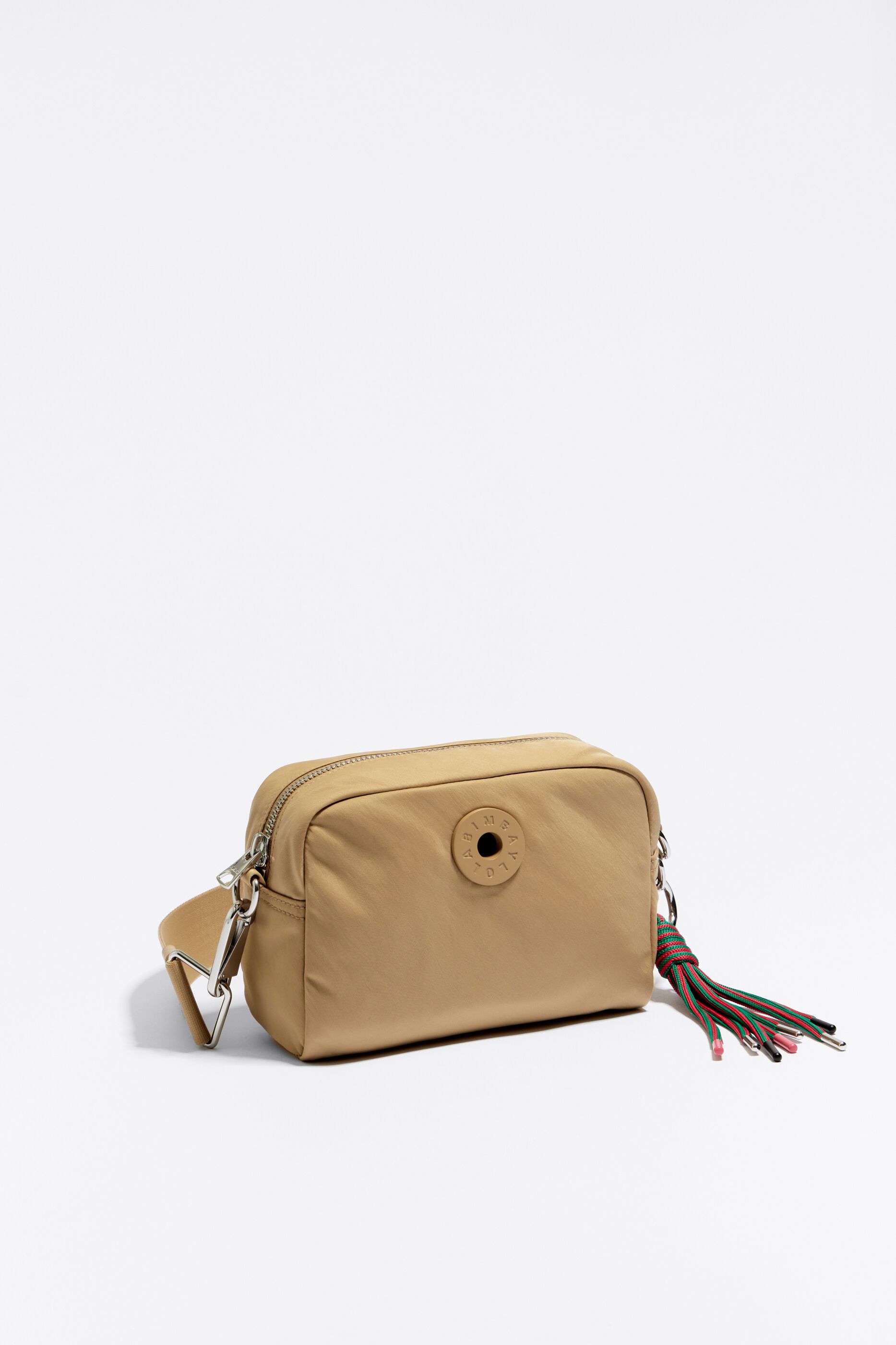 Tan nylon outlet crossbody bag