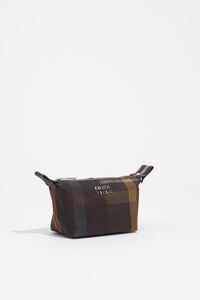 Coated chocolate green tartan Trapecio coin purse