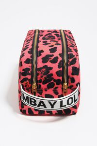 Neceser doble grande nylon print leopard rosa eléctrico Neceser doble grande nylon print leopard rosa eléctrico