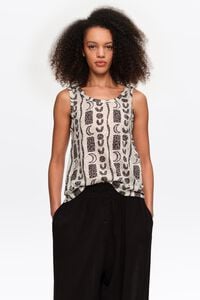 Camiseta tirantes devor&eacute; Moon stripes blanca