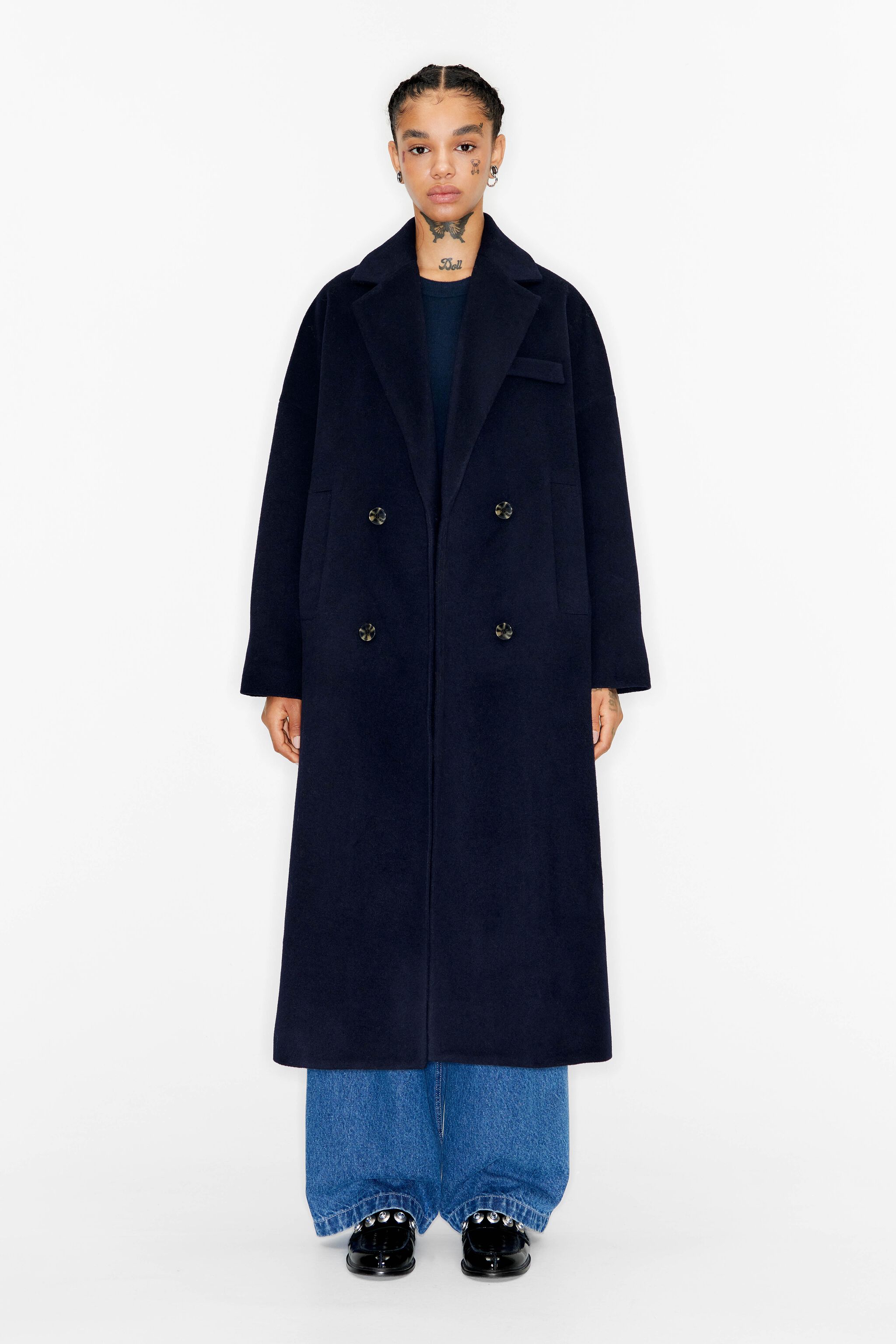 Pimkie tailored coat in pale blue store