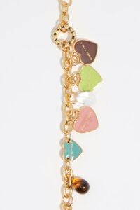 Pulsera cadena dorada con logos coraz&oacute;n