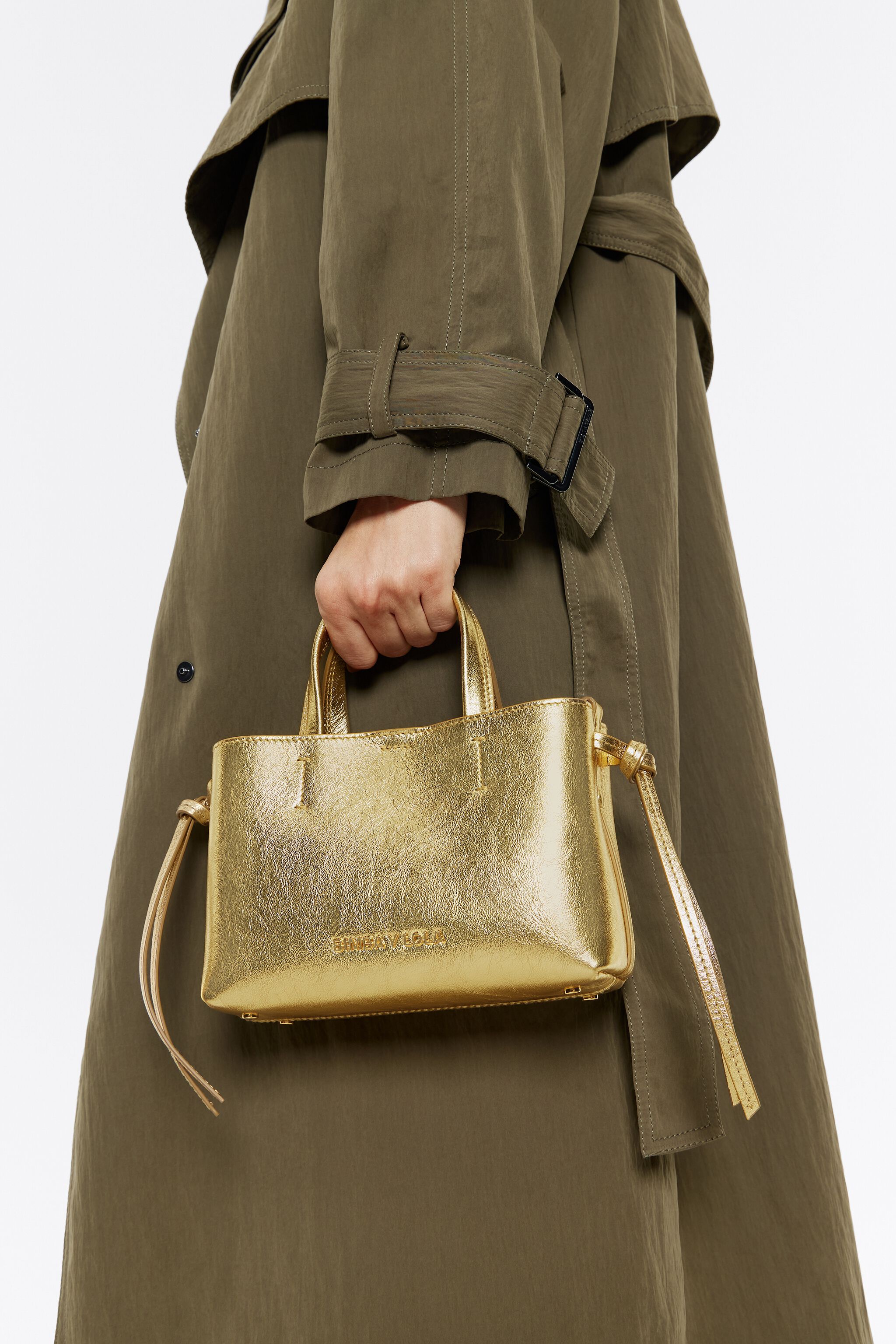 Mini gold leather Chihuahua bag