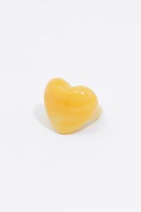 Anillo coraz&oacute;n resina amarillo