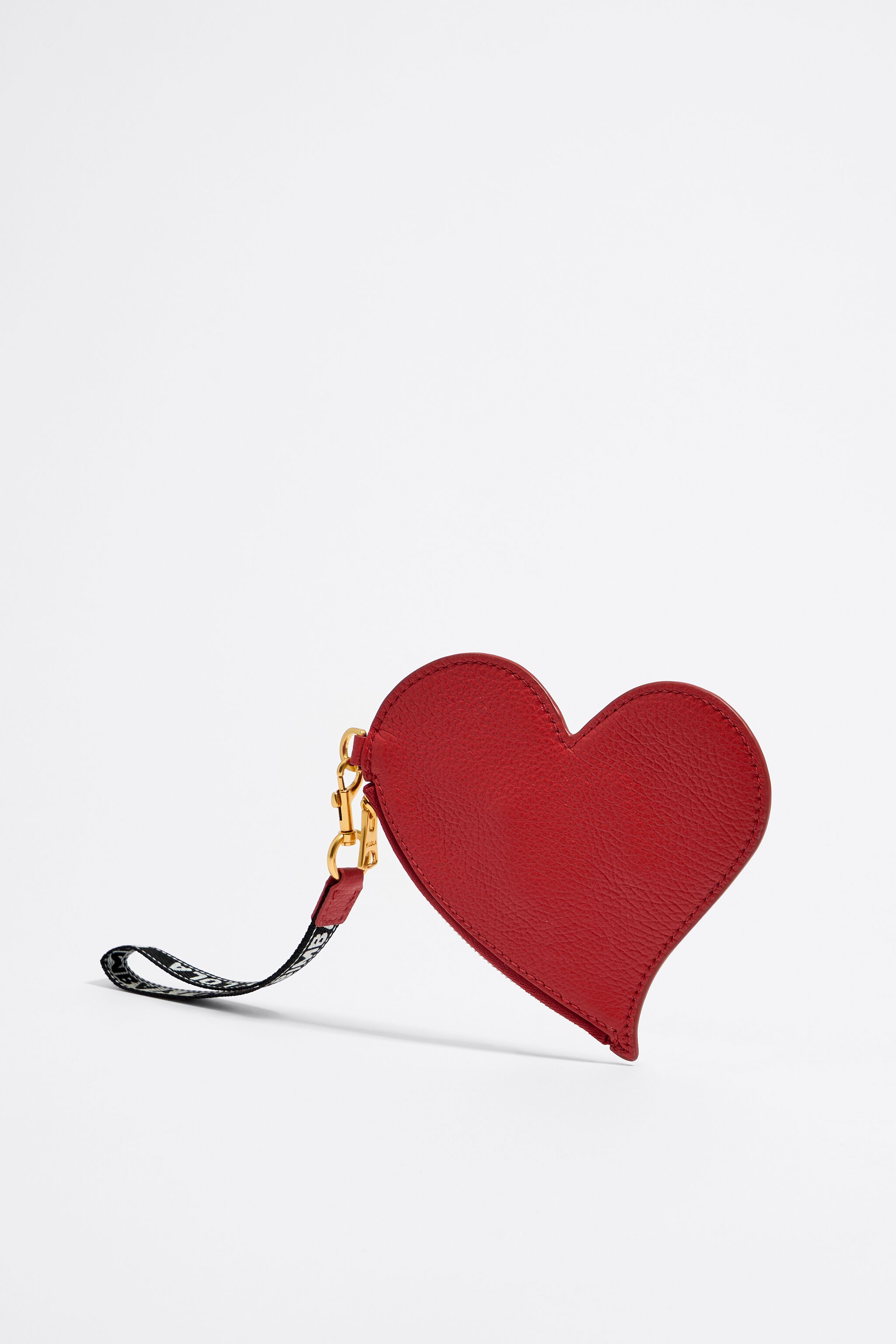 Red leather heart coin purse