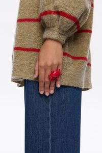 Red enamel crab ring Red enamel crab ring